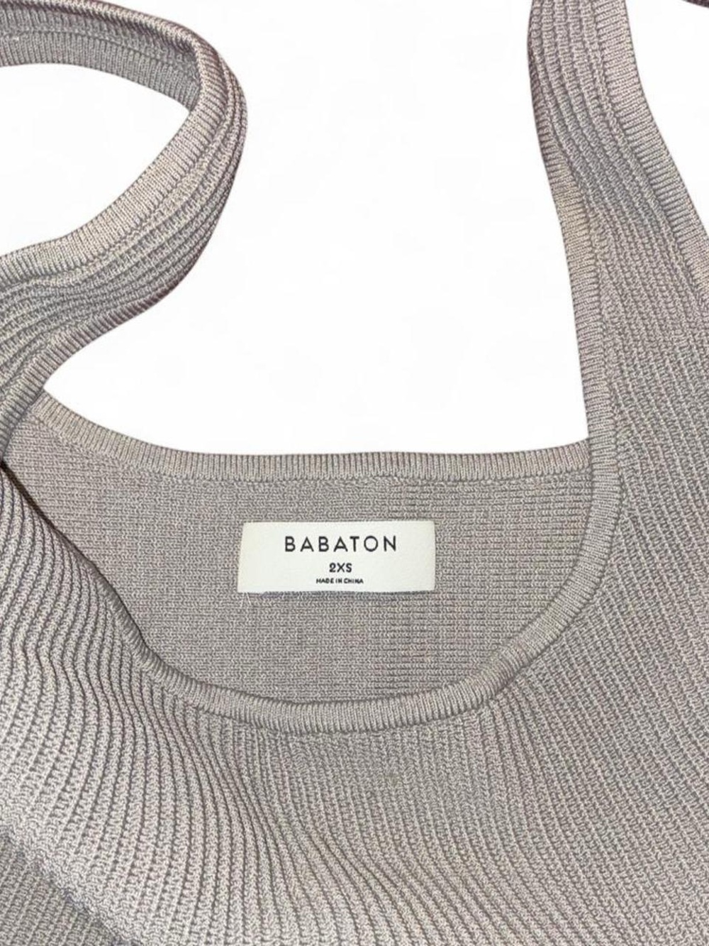 Babaton Ribbed Square-Neck Crop Tank - Picture 2 of 4